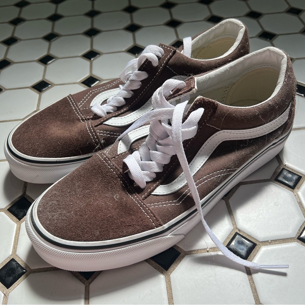 brown old skool vans